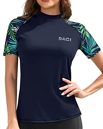 Daci Women Short Sleeve Rashguard Top Swim Shirt - UPF 50+ Sun Protection -  Multiple Colors & Sizes