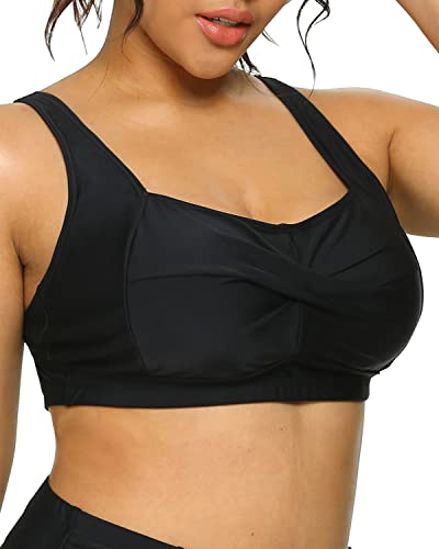 Plus Size Full Coverage Swimsuit Push up Bikini Top for Women