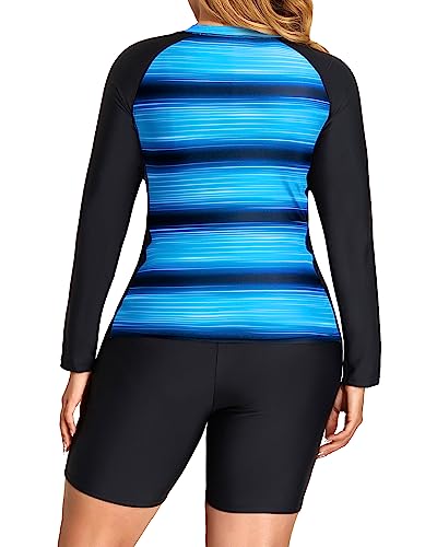Plus Size Long Sleeve Rash Guard Swimsuits Upf 50