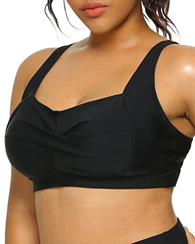 Plus Size Full Coverage Swimsuit Push up Bikini Top for Women