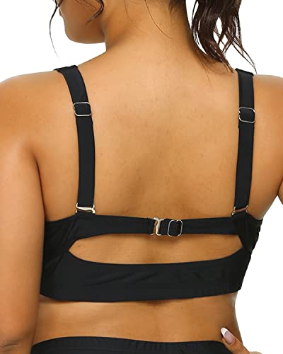 Plus Size Full Coverage Swimsuit Push up Bikini Top for Women