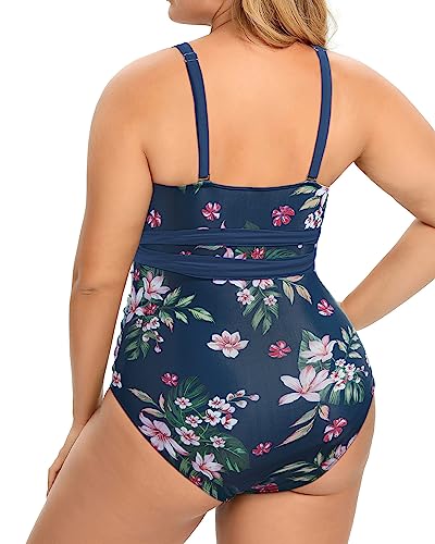 Plus Size High Waisted One Piece Cutout Swimsuits