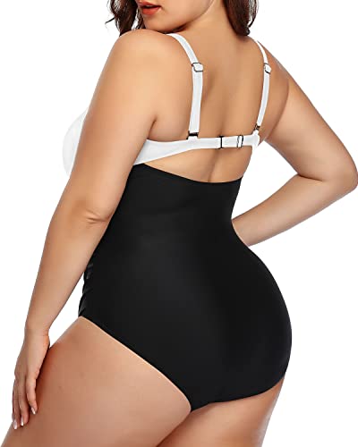 Chic And Modest Plus Size Bathing Suit For Women-White