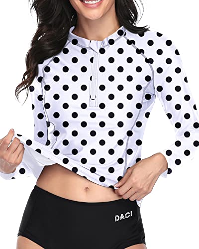 Breathable Built-In Bra Swimsuits Top Long Sleeve Rashguard For Women-Bot