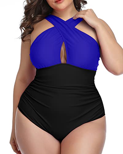 Daci Black Plus Size One Piece Swimsuits for Women Flowy