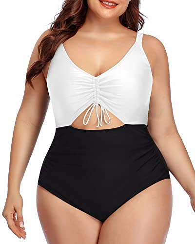 Chic And Modest Plus Size Bathing Suit For Women-White