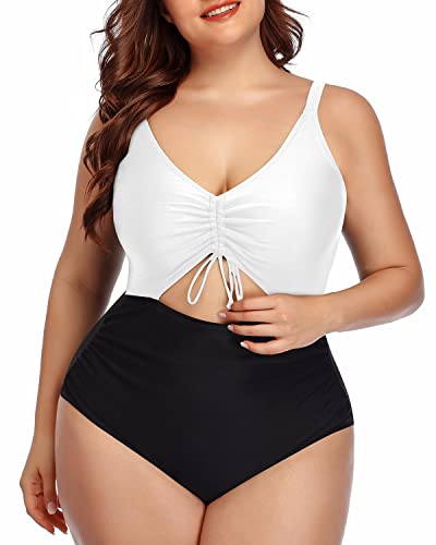 Chic And Modest Plus Size Bathing Suit For Women-White