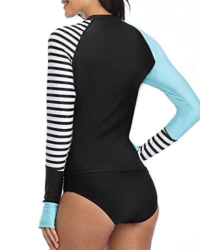 Tribal Zipper Swimsuit Rash Guard Set Boy Shorts For Women-Black Tribal