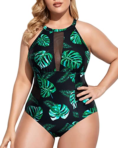 Daci Women Plus Size One Piece Swimsuits High Waisted Tummy Control Bathing  Suits Cutout Lace up Swimwear, Black, 16 Plus