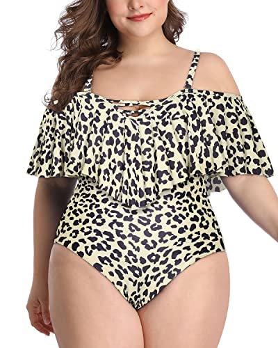 plus size cold shoulder swimsuit