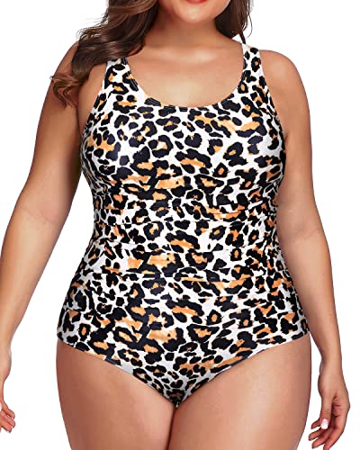 Versatile Backless Plus Size One Piece Bathing Suit-Leopard